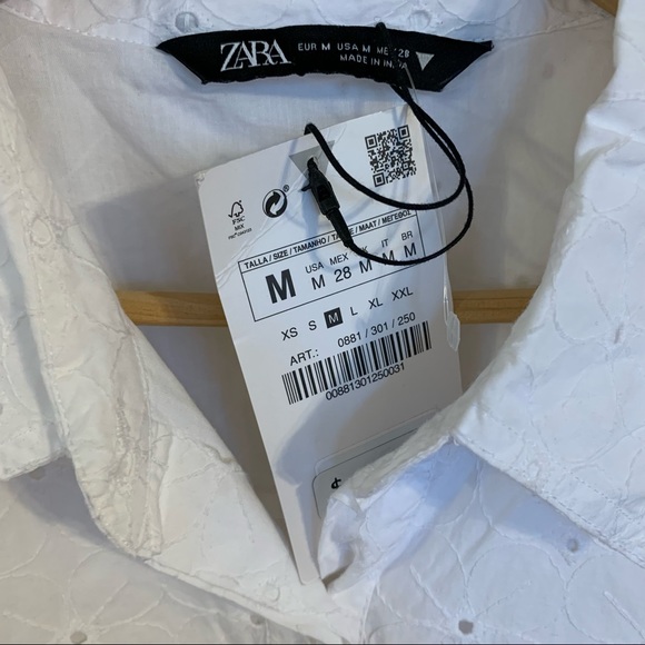 NWT Zara Eyelet Cutwork Embroidery Romper in White, Size M - Picture 9 of 14
